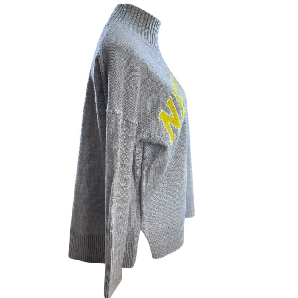 DKNY Jeans “New York” Gray Mock Neck Sweater Women’s Size S NWT | Cozy Pullover - Picture 4 of 8